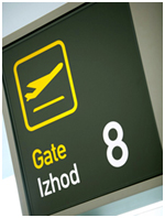 Airport gate sign