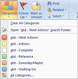 Outlook categories