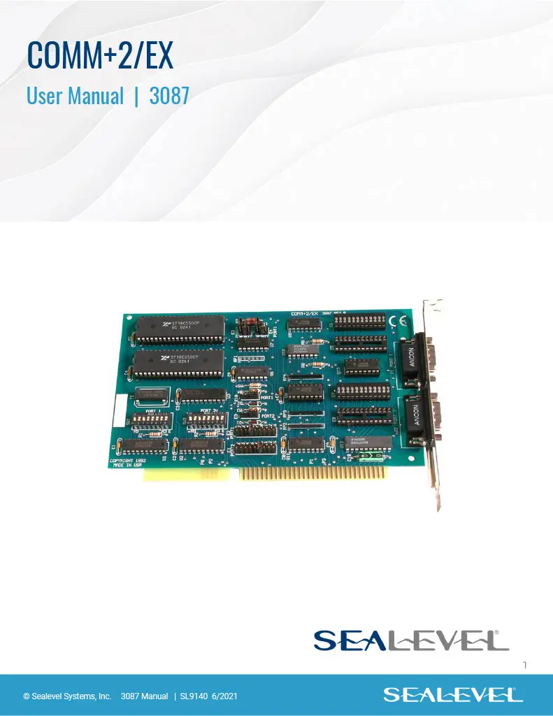 Sealevel Comm+2/EX User Manual
