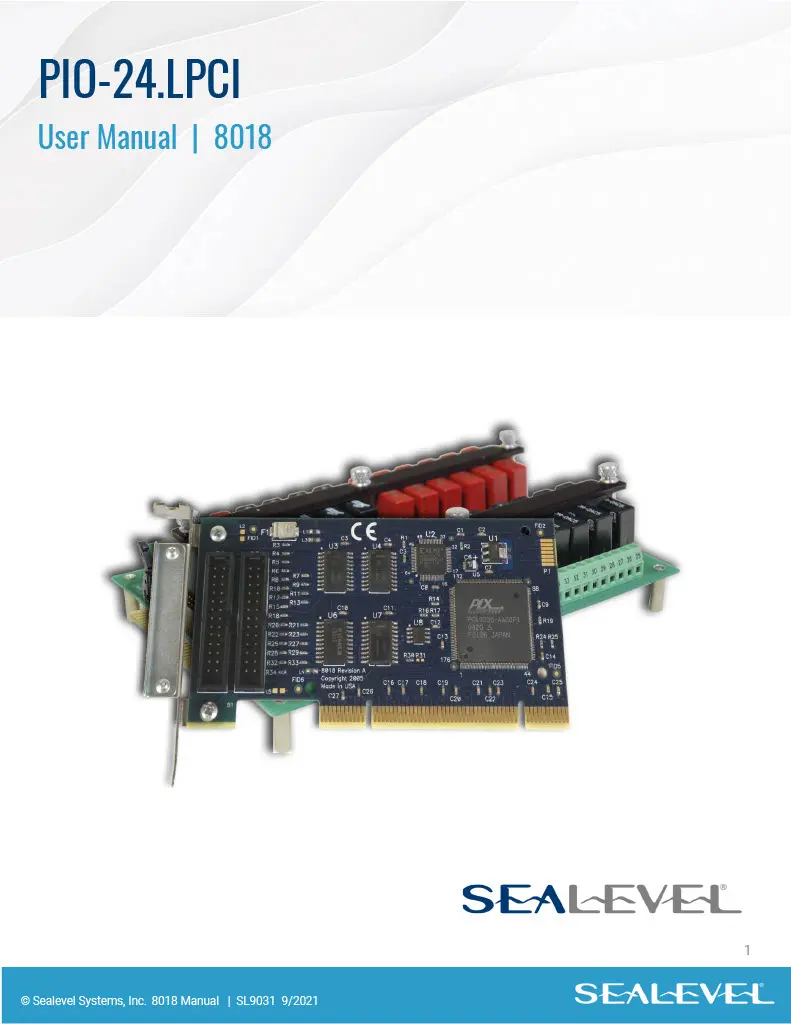 Sealevel PIO-24.lpci user manual