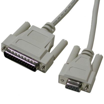 DB9 Female to DB25 Male Standard RS-232 Modem Cable, 72 inch Length