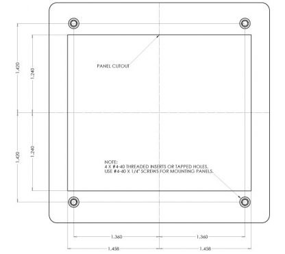 HUB4PH-KT CAD drawing detailing panel cut out required for installation