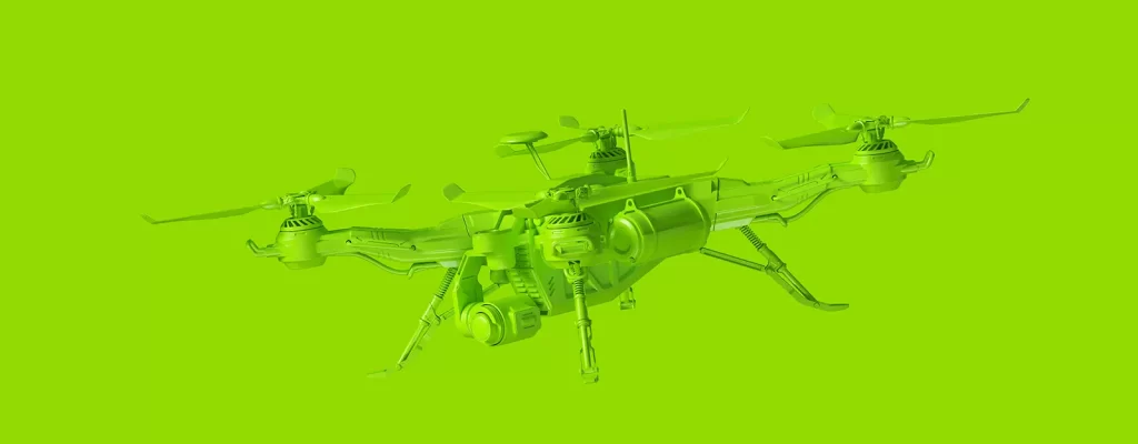 A green drone on a green background