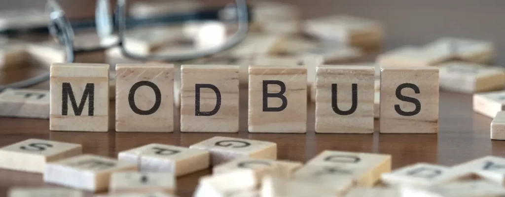 Scrabble tiles spelling out "MODBUS"